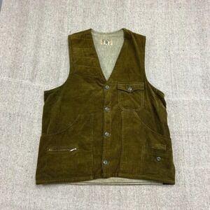 Vintage K2 Corduroy Vest Mens Large Green 1990s Technical Snow Italy
